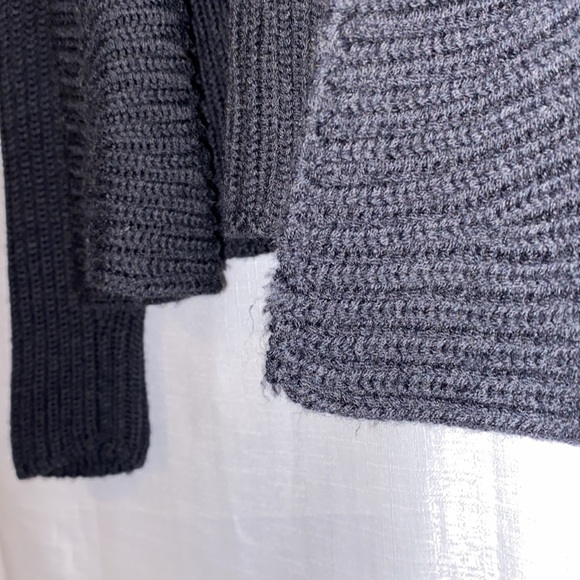 Eileen Fisher 100% Merino Wool Open Front Cardigan Charcoal Gray M - Picture 5 of 7